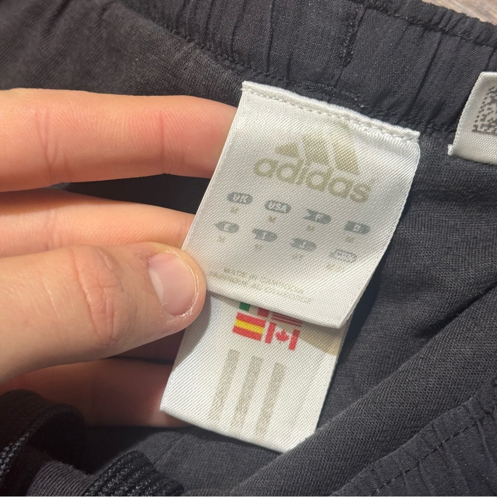 adidas Black Track Pants with White Side Stripes - Picture 5 of 6